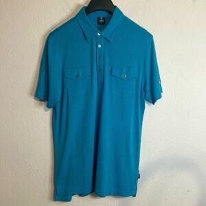 Kuhl Men Blue Collared Short Sleeve Shirt Size M